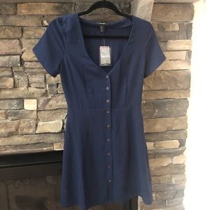 New navy blue button down dress